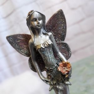 Garden Fairy Sculptural Fine Pewter Art Figurine